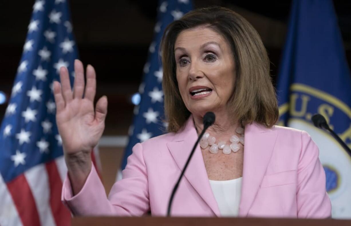 On this Sept. 12, 2019, photo, House Speaker Nancy Pelosi, D-Calif., speaks at the Capitol in Washington. The good news is that it doesn&#039;t look like a bitterly polarized Washington will stumble into another government shutdown. But as Democrats controlling the House unveil a stopgap, government-wide spending bill to keep the lights on and pay the troops, there&#039;s scant evidence that power sharing in the U.S. Capitol will produce further legislative accomplishments anytime soon. (AP Photo/J.