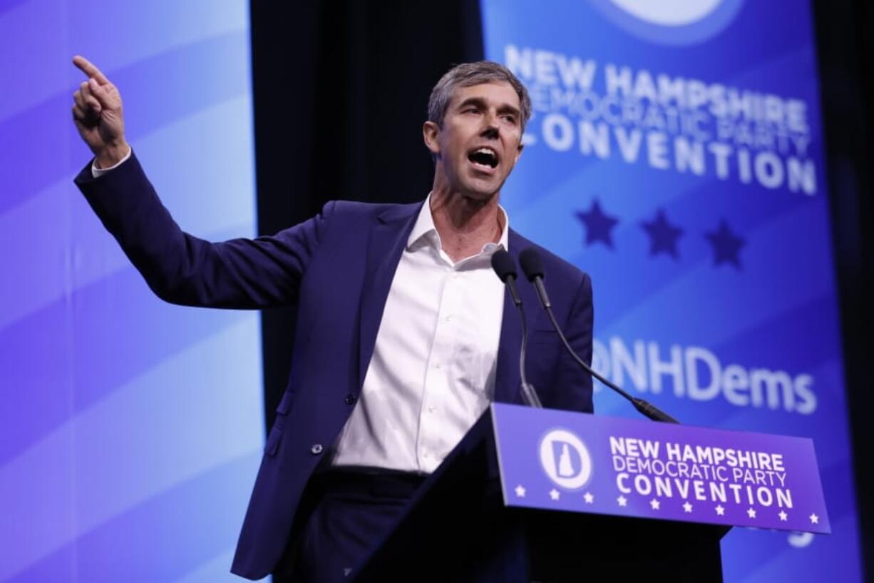 FILE - In this Sept. 7, 2019 file photo, Democratic presidential candidate former U.S. Rep. Beto O&#039;Rourke, D-Texas, speaks during the New Hampshire state Democratic Party convention, in Manchester, NH. O&#039;Rourke&#039;s call to confiscate the millions of AR- and AK-style firearms in the U.S. raised some big questions. How might it be possible to round up all the millions of those rifles in circulation? Could it be done safely? And would it solve the gun violence problem? (AP Photo/Robert F.