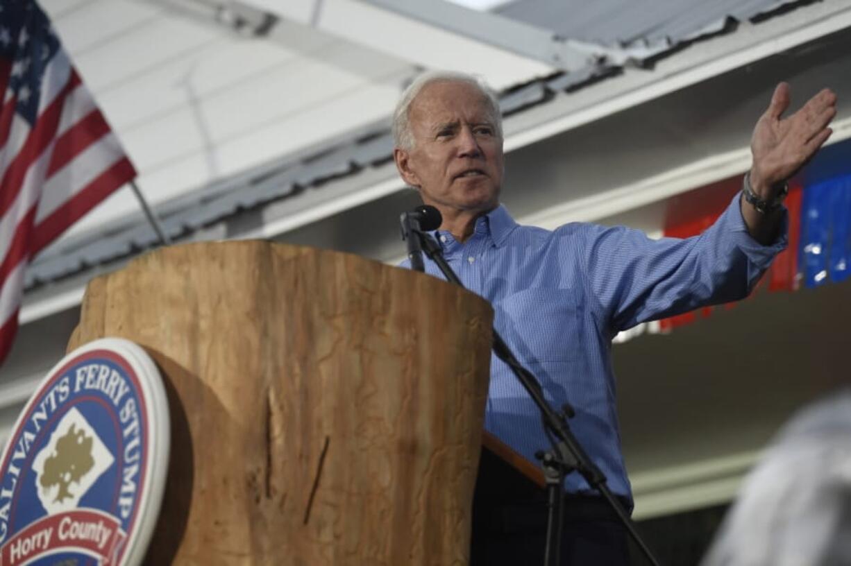 Former Vice President Joe Biden speaks at the Galivants Ferry Stump on Monday, Sept. 16, 2019, in Galivants Ferry, S.C.