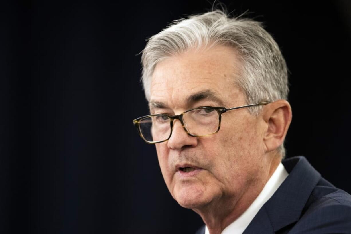 FILE - In this July 31, 2019, file photo Federal Reserve Chairman Jerome Powell speaks during a news conference following a two-day Federal Open Market Committee meeting in Washington. Federal Reserve Chairman Jerome Powell said Friday, Sept. 6, 2019 that the Fed is not expecting a U.S. or global recession.