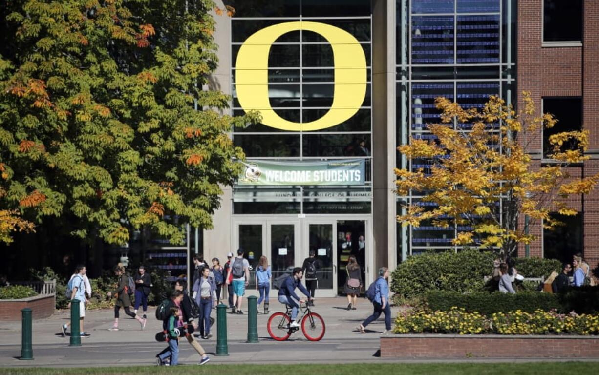 The University of Oregon campus on Oct. 6, 2017, in Eugene, Ore.