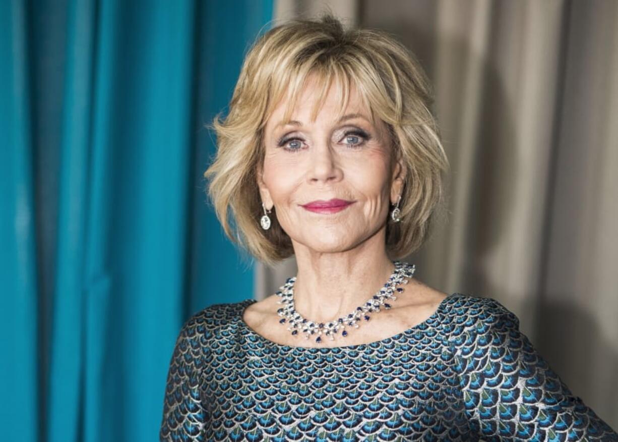 In this May 12, 2018 file photo, actress Jane Fonda poses during a portrait session at the 71st international film festival, Cannes, in southern France. Fonda is among 10 people who will be inducted into the National Women's Hall of Fame during a ceremony on Saturday, Sept. 14, 2019.