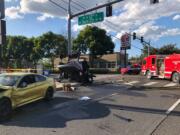 The aftermath of a fatal car crash around Southeast 164th Avenue and Southeast 12th Street around 5:17 p.m. Sunday.
