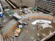 The U.S. Army Corps of Engineers posted a photo of work replacing a damaged sill at the Bonneville Navigation Lock at Bonneville Dam on the Columbia River.