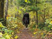 Even the wicked old Headless Horseman enjoys the beauty of fall colors in north Clark County.