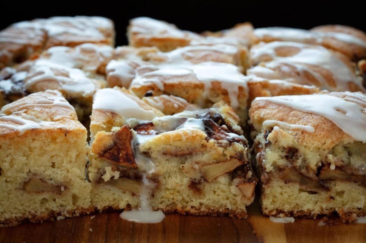 Fall brunch apple cake, styled by Shannon Kinsella. (E.