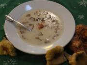 Wild mushroom soup: a rewards for hunting up wild fungi. They are also great when paired with game meats.