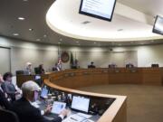 The Vancouver City Council holds a meeting at Vancouver City Hall on April 22. During a workshop Monday afternoon, the council eliminated a proposed Business and Occupancy, or B&O, tax from the city's revenue-generating toolbox.