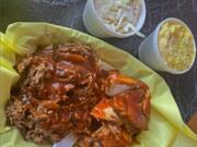 Pulled pork and sliced chicken with coleslaw and potato salad at Goldie&#039;s Texas Style BBQ.