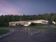 A rendering for how the proposed community center in Camas could look.