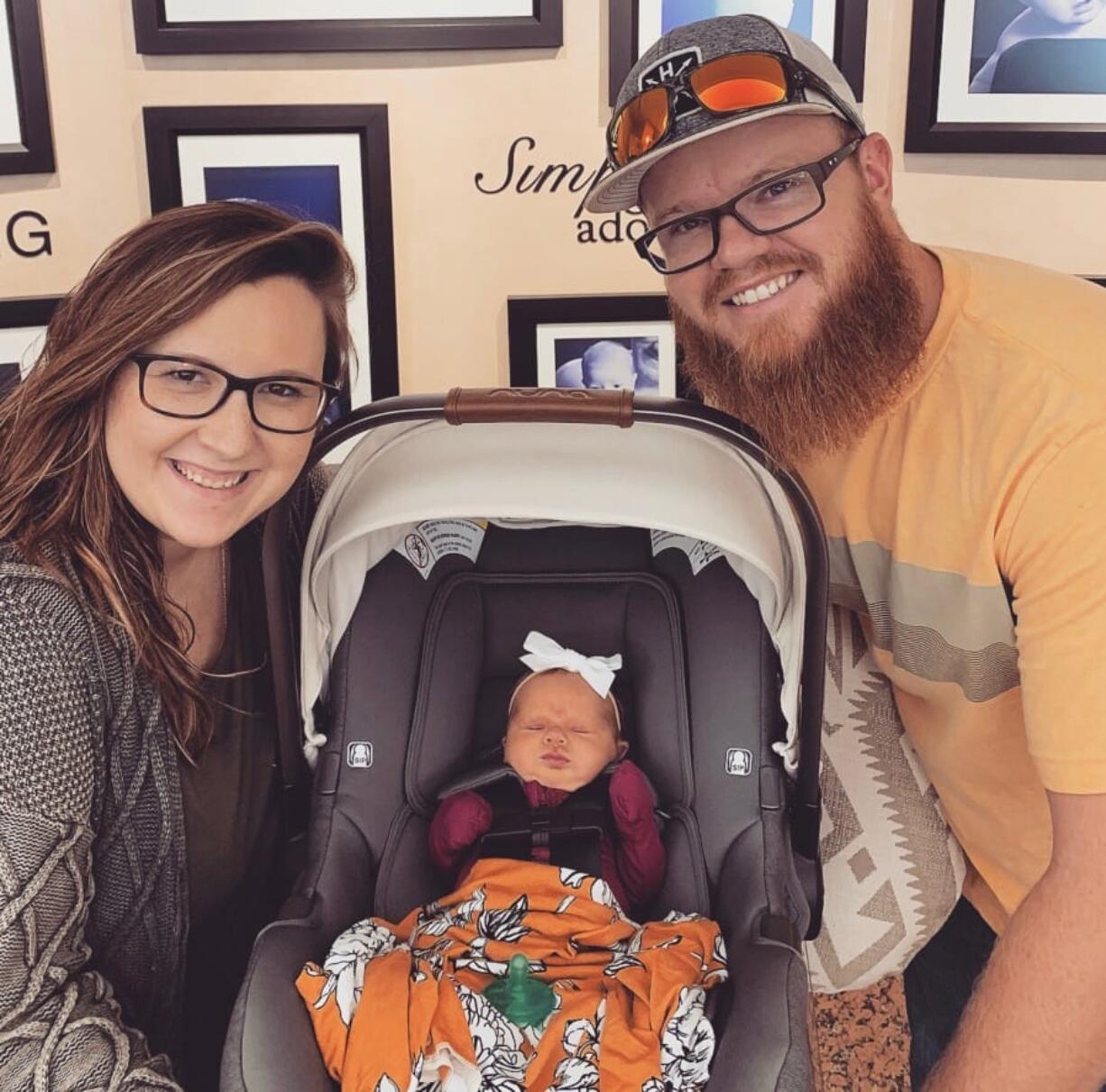 Kayla Edwards and her husband, Lance, both Vancouver natives, pose with their daughter, Indy Pearl Edwards. They now live in the Dallas, Texas area.