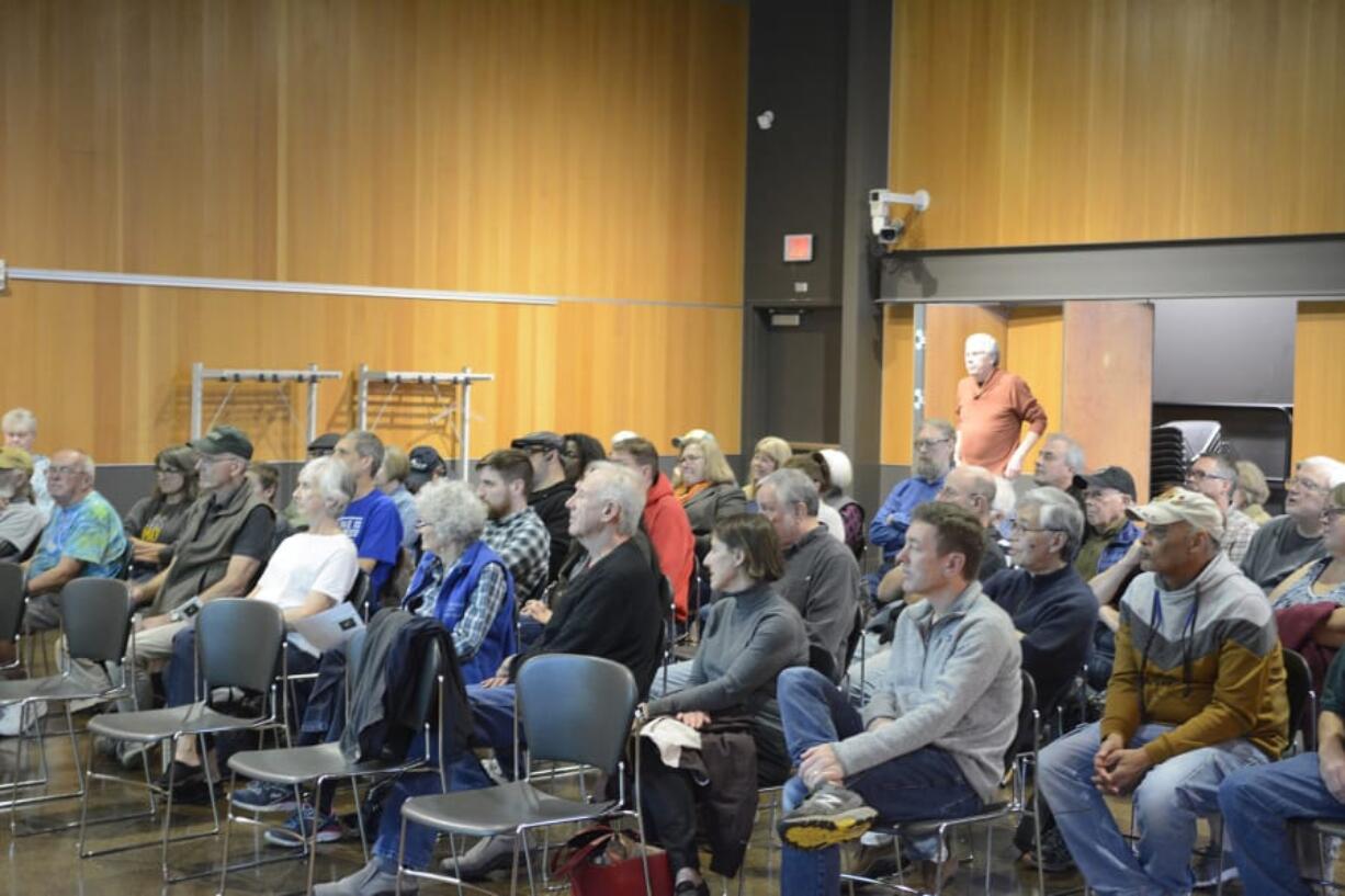 Roughly 50 people attended a DOGPAW, or Dog Owners Group for Park Access in Washington, meeting Oct. 22 at the Vancouver Community Library&#039;s Columbia Room. The nonprofit organization that manages four dog parks in Clark County has indicated that it may need to dissolve without more volunteers.