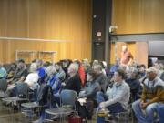 Roughly 50 people attended a DOGPAW, or Dog Owners Group for Park Access in Washington, meeting Oct. 22 at the Vancouver Community Library&#039;s Columbia Room. The nonprofit organization that manages four dog parks in Clark County has indicated that it may need to dissolve without more volunteers.