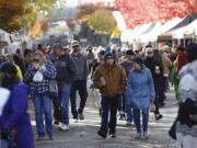 Shoppers stroll up Esther Street on the last weekend of the Vancouver Farmers Market on Saturday. The market saw its highest yearly attendance in 2019, when an estimated 420,000 shoppers attended.