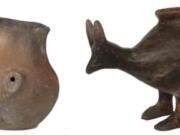 A selection of Late Bronze Age feeding vessels from Vienna, Oberleis, Vosendorf and Franzhausen-Kokoron, all in Austria. They date from about 1200 to 800 BC.