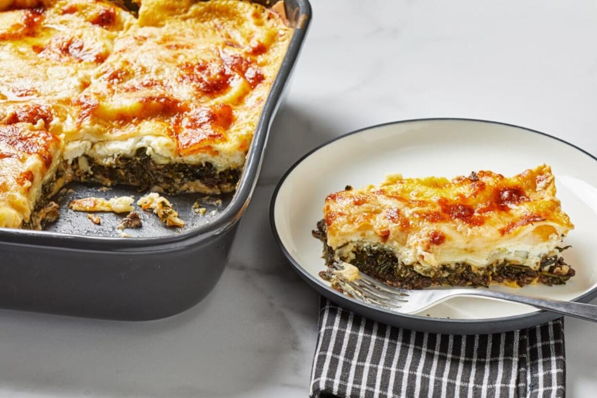 Kale and Mushroom Lasagna.