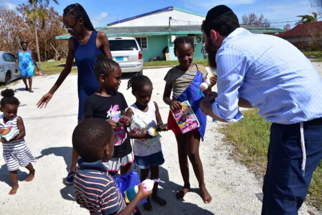 Rabbi Sholom Bluming of Chabad of the Bahamas delivers food, toys and aid Sept. 1 to Freeport in the days after Hurricane Dorian hit the island nation.