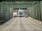 Drivers wait during a bridge lift on the Interstate 5 Bridge in 2012.