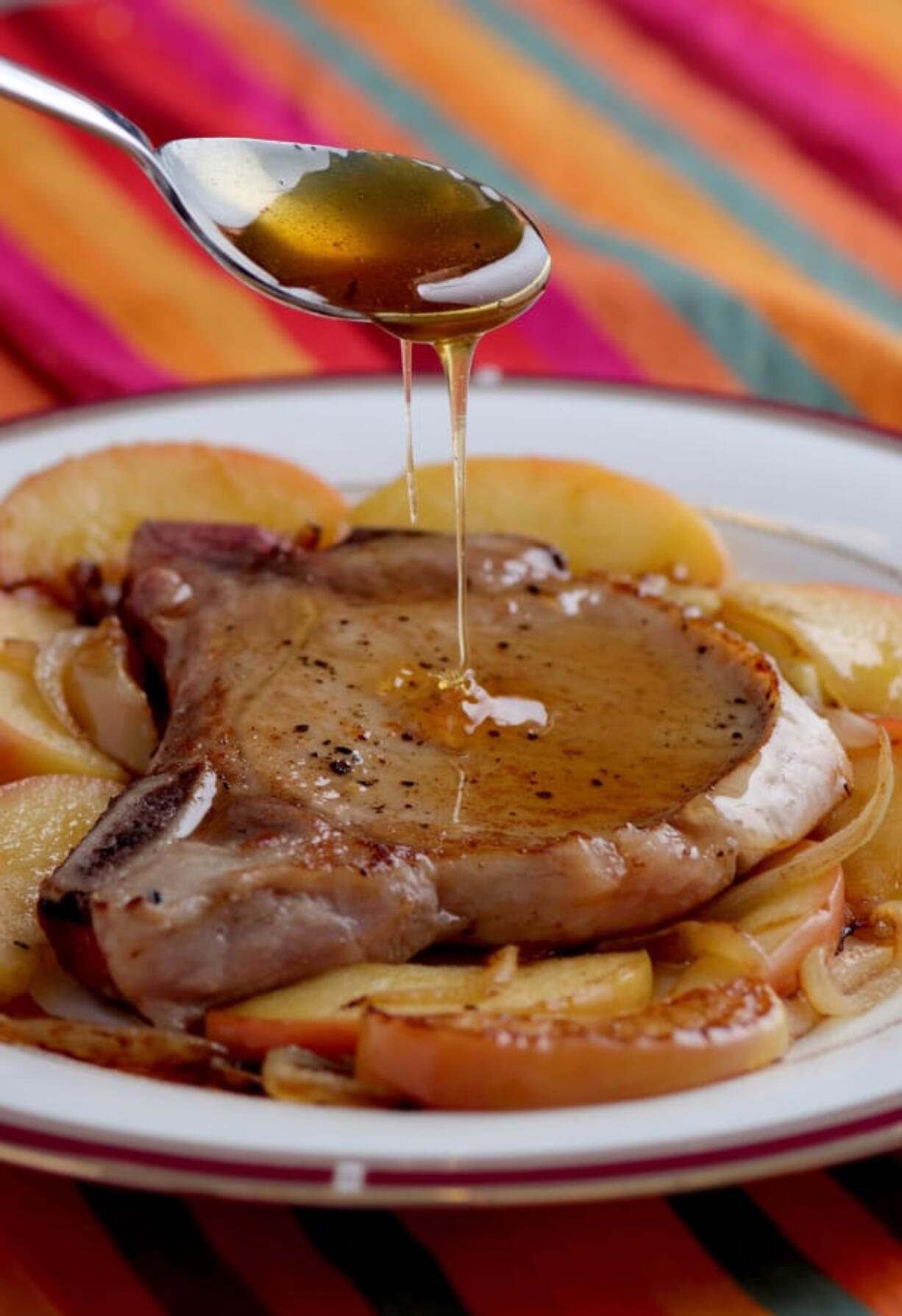 Pork chops with gastrique. (Hillary Levin/St.