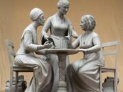 A one-third scale clay model of Sojourner Truth, left, Susan B. Anthony, center, and Elizabeth Cady Stanton on Oct. 6 at Meredith Bergmann&#039;s studio in Ridgefield, Conn. A New York City commission voted Monday to erect a tribute to the three civil rights pioneers.