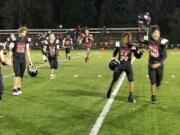 Fort Vancouver celebrates its first win, 32-22 over Northwest Christian (Lacey), in the past 31 games on Friday at Kiggins Bowl.