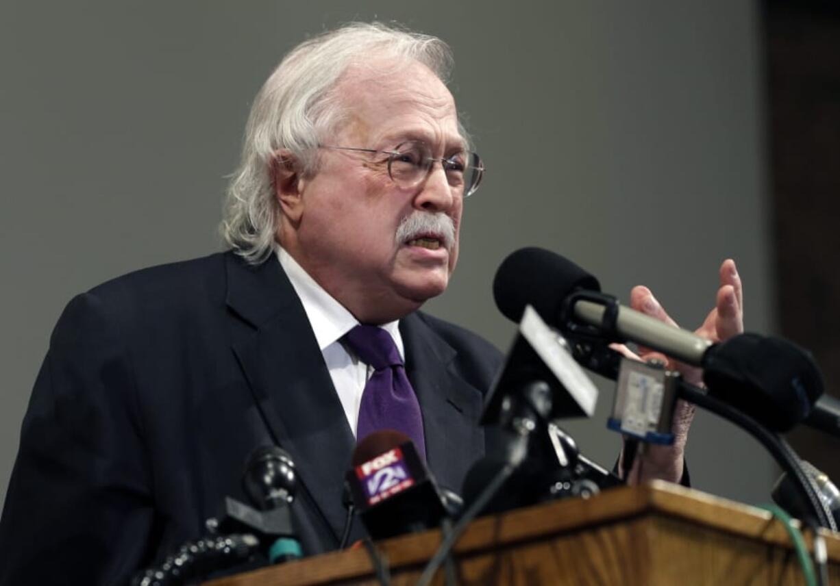 FILE - In this Aug. 18, 2014, file photo, pathologist Dr. Michael Baden speaks during a news conference to share preliminary results of a second autopsy done on Michael Brown in St. Louis County, Mo. Baden, a pathologist hired by Jeffrey Epstein&#039;s brother, says he believes the financier&#039;s death at a New York City jail was a murder, not suicide. Baden told Fox News on Tuesday, Oct.