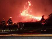 A fire in Washougal destroyed two businesses early Sunday.