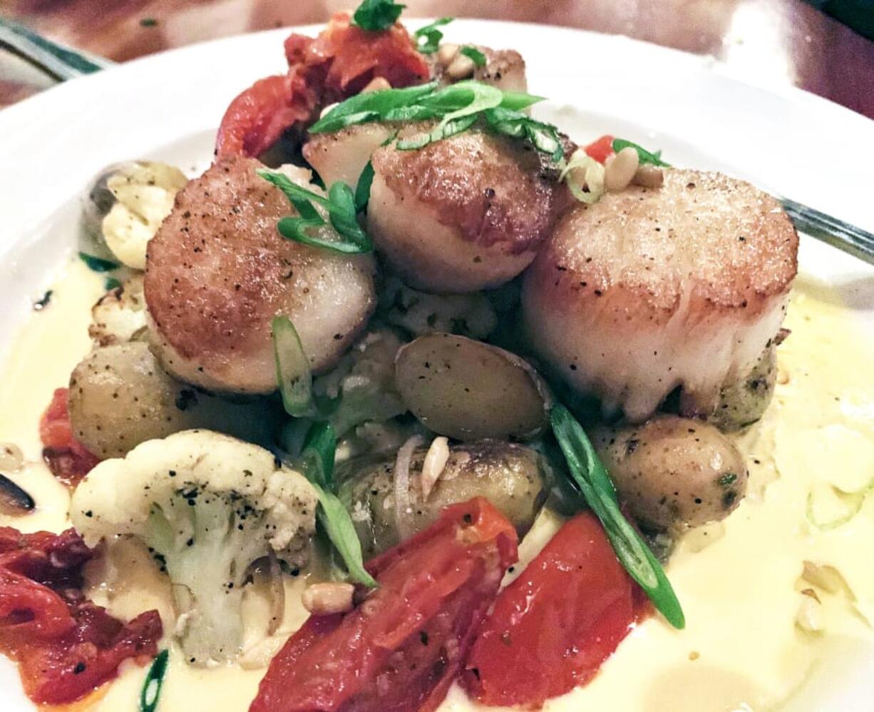 Pan Seared Scallops at Hudson&#039;s Bar and Grill.