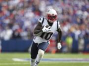 New England Patriots wide receiver Josh Gordon (10) plays against the Buffalo Bills in the second half of an NFL football game, Sunday, Sept. 29, 2019, in Orchard Park, N.Y.