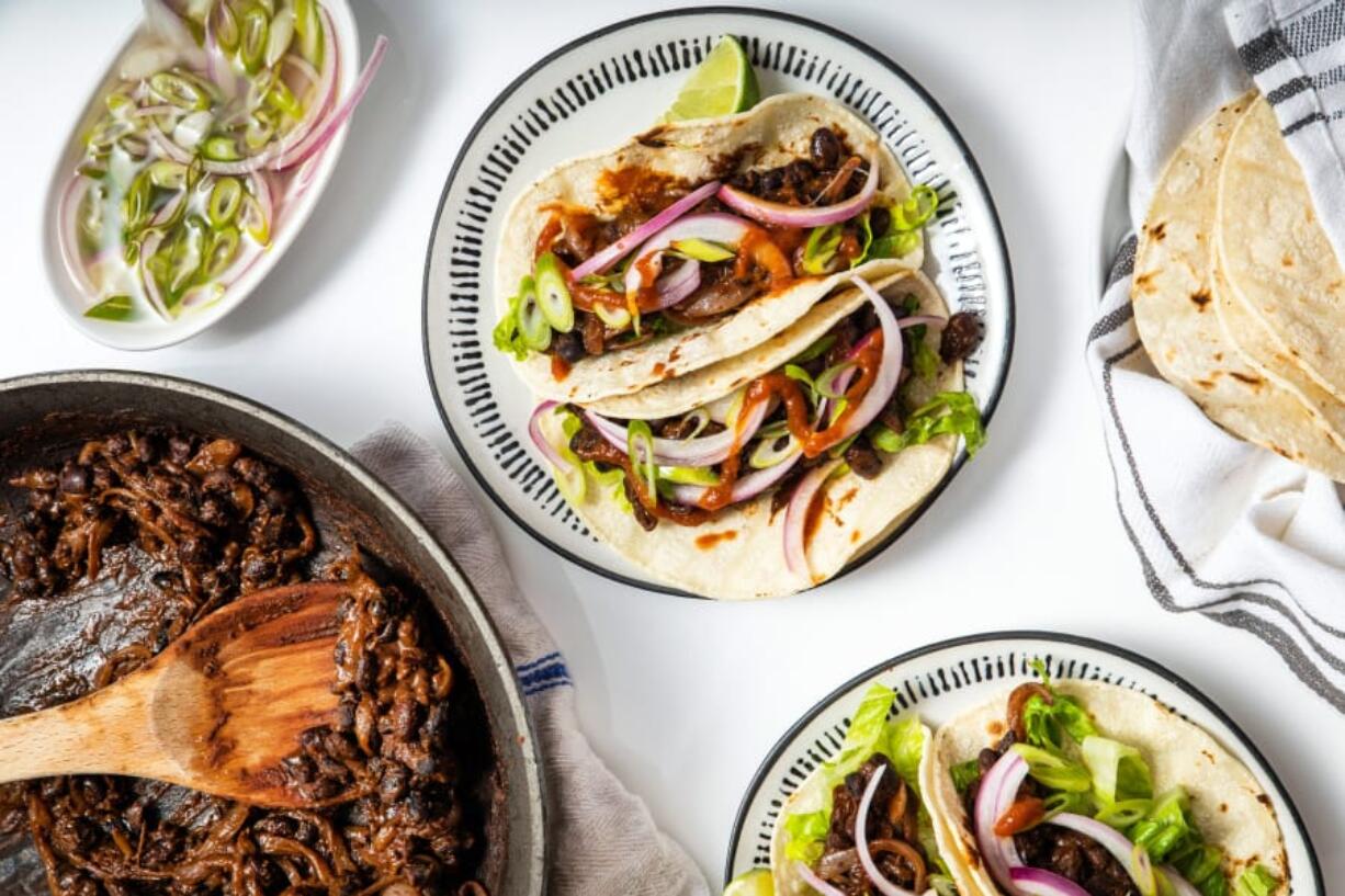 Chili Lime Black Bean Tacos.