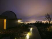 Light pollution from Goldendale floods the night sky in December 2014 at the Goldendale Observatory State Park.