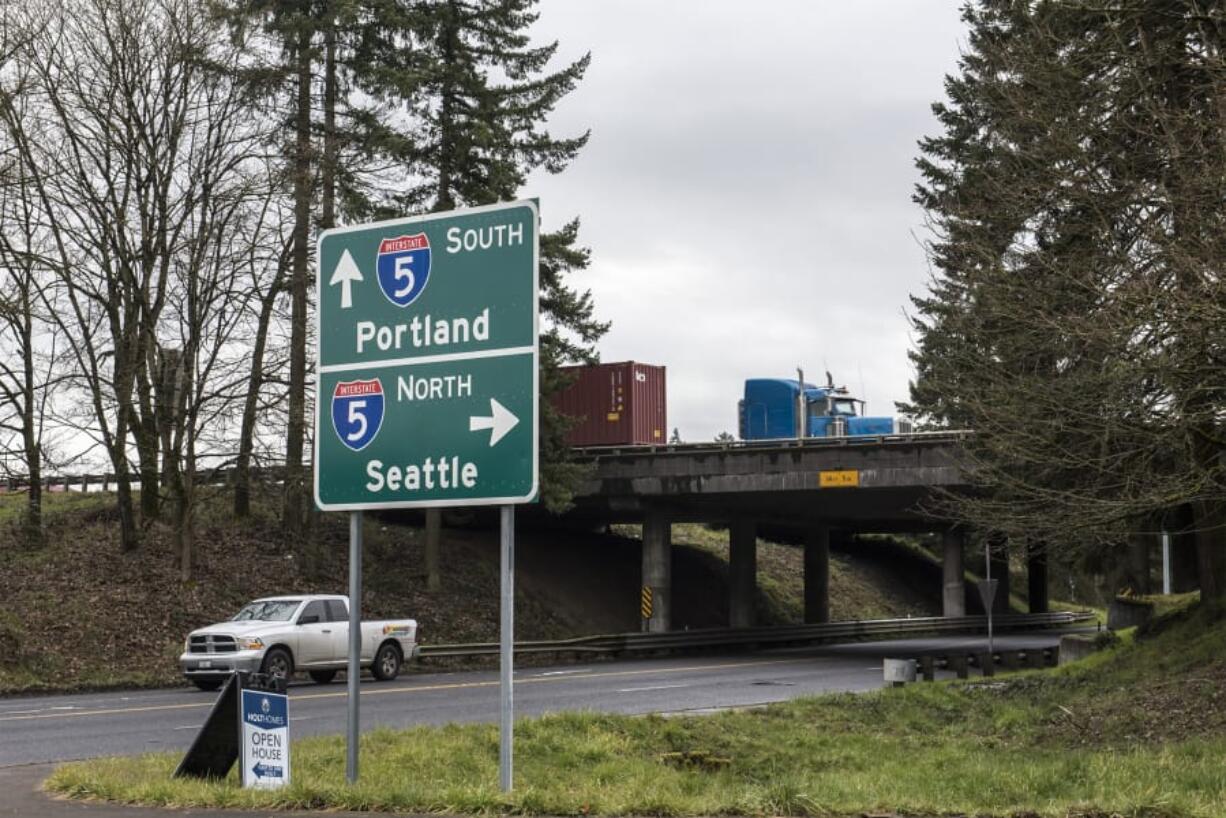 The I-5 and Northeast 179th Street interchange is seen here near a plot of land under consideration for development by the Clark County Council.