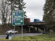 The I-5 and Northeast 179th Street interchange is seen here near a plot of land under consideration for development by the Clark County Council.