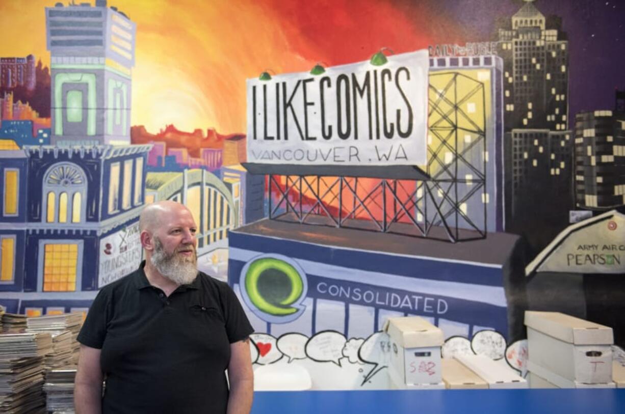 Chris Simons, owner of I Like Comics, is pictured at the shop in downtown Vancouver on Jan. 22.