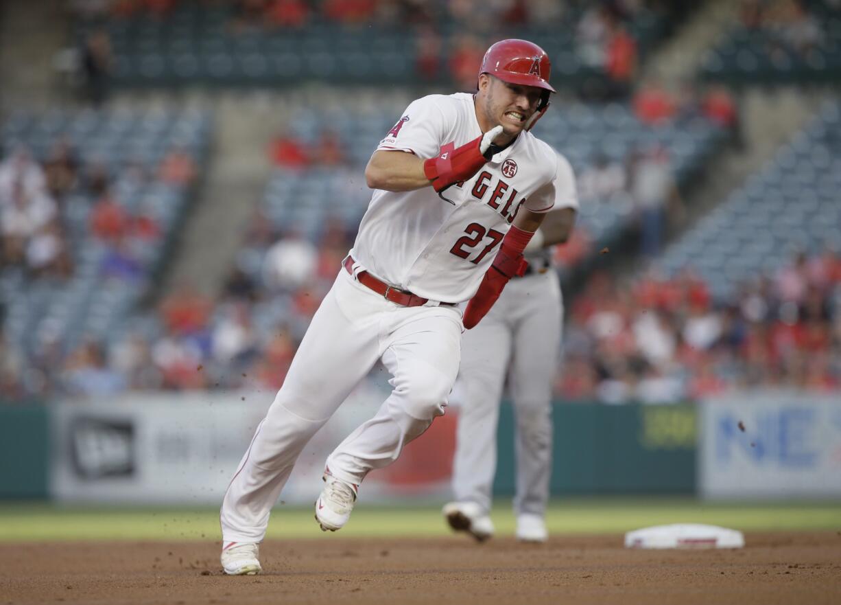 Los Angeles Angels' Mike Trout won the American League MVP for 2019 despite not playing after Sept. 7 and was limited to 134 games due to injury.