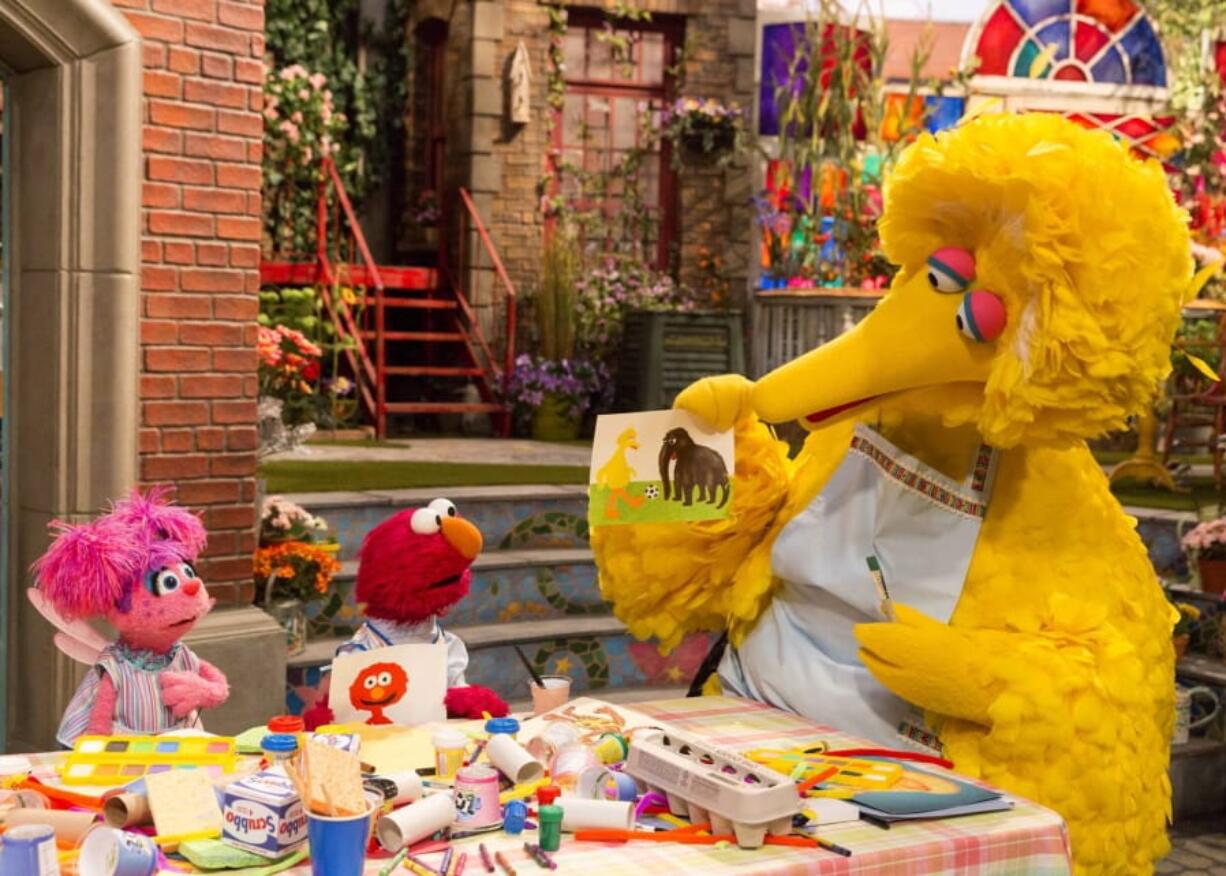 Characters, from left, Abby Cadabby, Elmo and Big Bird in a scene from &quot;Sesame Street.&quot; The popular children&#039;s TV show is celebrating its 50th anniversary.