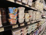 Yogurt on display at a grocery store on July 11, 2018, in River Ridge, La.