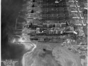 Kaiser shipyard aerial: An aerial view of the Kaiser Shipyard in Vancouver along the Columbia River, as seen in 1944.