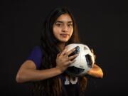 All-region girls soccer player of the year, Yaneisy Rodriguez of Columbia River, is pictured at The Columbian in Vancouver on Wednesday, Dec. 4, 2019.