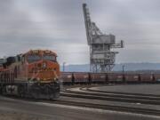 The rail loop on Terminal 5 allows &quot;unit trains&quot; -- freight trains with more than 100 cars -- to traverse the port without being broken up and turned around.