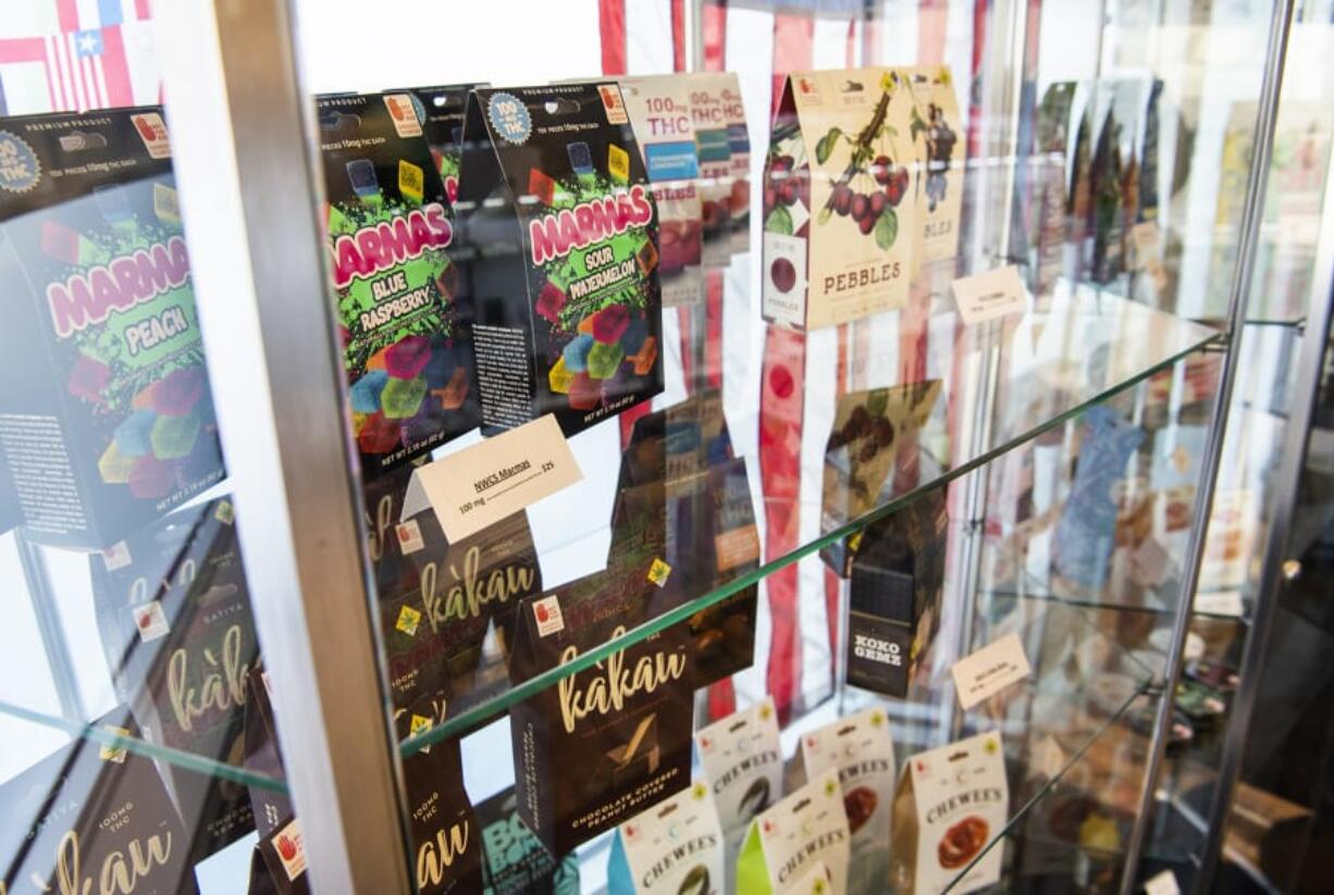 A selection of edibles are pictured at Main Street Marijuana in Vancouver on Dec. 12.