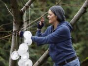 Artist Erin Dengerink is more interested in time and transition than in permanence. Her ice-and-rock art installation at Columbia Springs Environmental Education Center is guaranteed to melt within a few days.