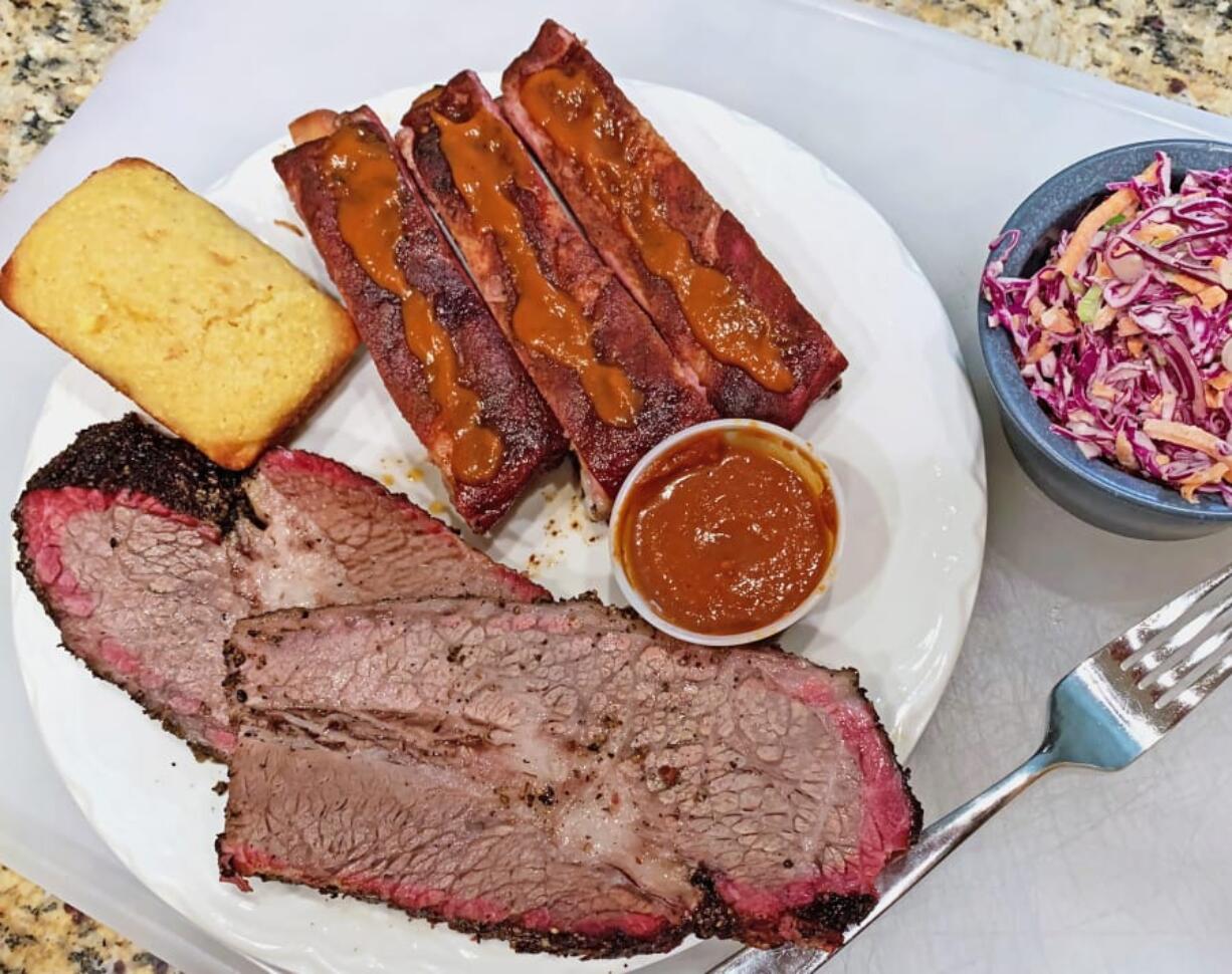 Brisket and ribs at SugarFoot&#039;s BBQ.