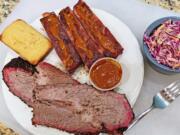 Brisket and ribs at SugarFoot&#039;s BBQ.