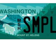 The Mount St. Helens Institute is working with Rep. Ed Orcutt, R-Kalama, to secure legislative approval for a Mount St. Helens license plate. (Courtesy of Mount St.