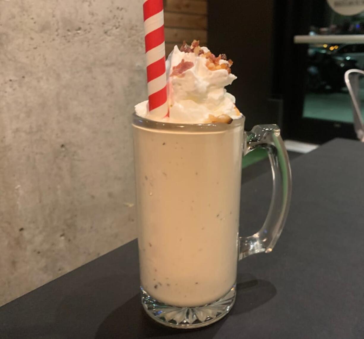 A Maple Bacon Candied Walnut shake at Stack 571.