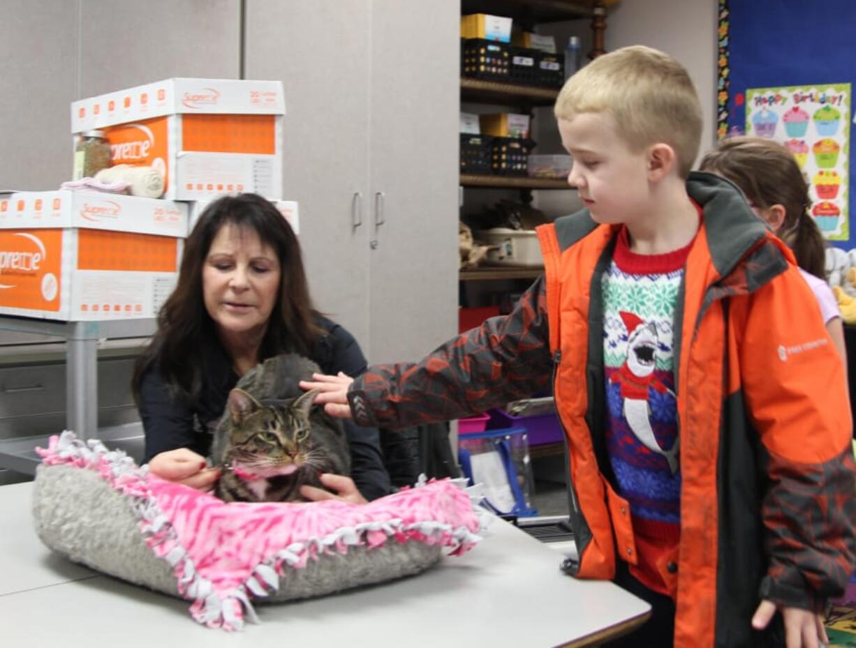 WASHOUGAL: First-graders at Cape Horn-Skye Elementary recently created toys and blankets for dogs and cats at the West Columbia Gorge Humane Society.