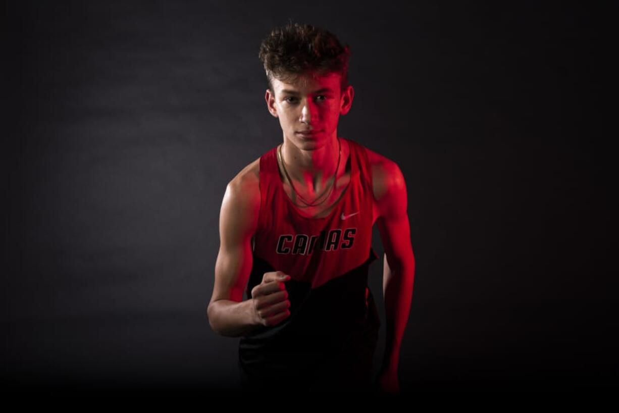 Evan Jenkins of Camas led his team to the first boys cross country state title in program history in November.