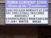 At Harry S. Truman Elementary School,72 of the school’s approximately 520 students were out Wednesday, 61 on Tuesday and 82 on Monday. Students have fever, coughing and flu-like symptoms, district spokeswoman Pat Nuzzo said.