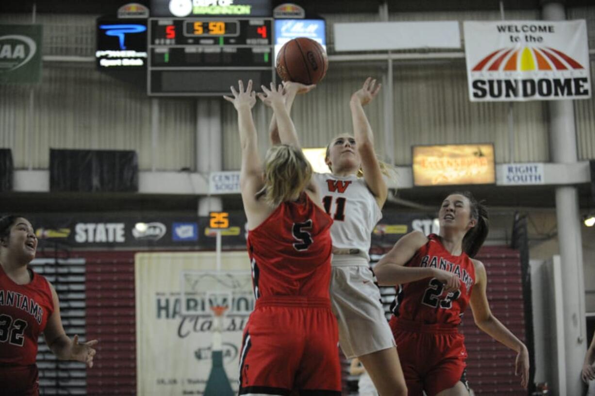 McKinley Stotts (11) is the only senior on this season&#039;s Washougal roster. But the Panthers are loaded with young talent that played key roles in last year&#039;s state championship run.